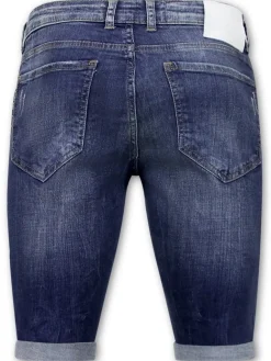 Heren Denim Short - Slim Fit - 1015 - Blauw