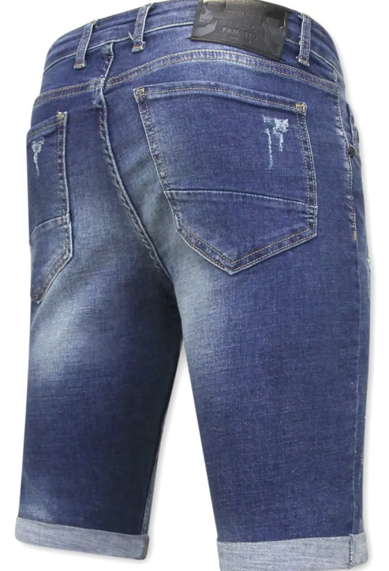 Heren Denim Short - Slim Fit - 1035 - Blauw