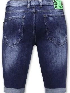Heren Denim Short - Slim Fit - 1017 - Blauw