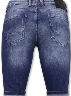 Heren Denim Short - Slim Fit - 1041 - Blauw