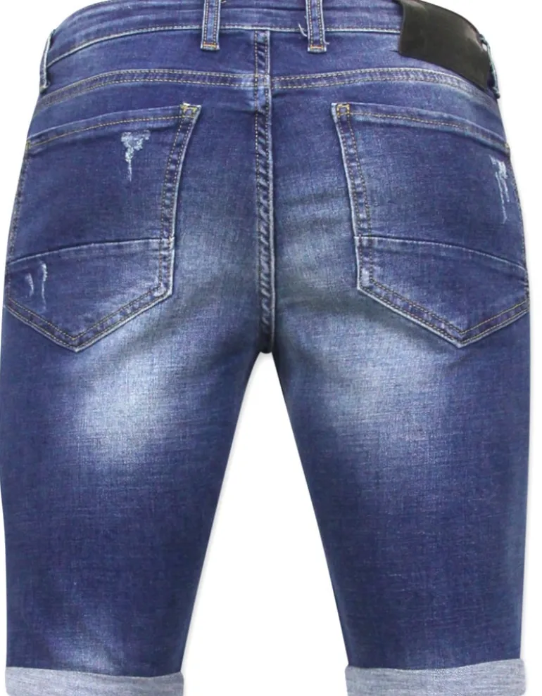 Heren Denim Short - Slim Fit - 1035 - Blauw