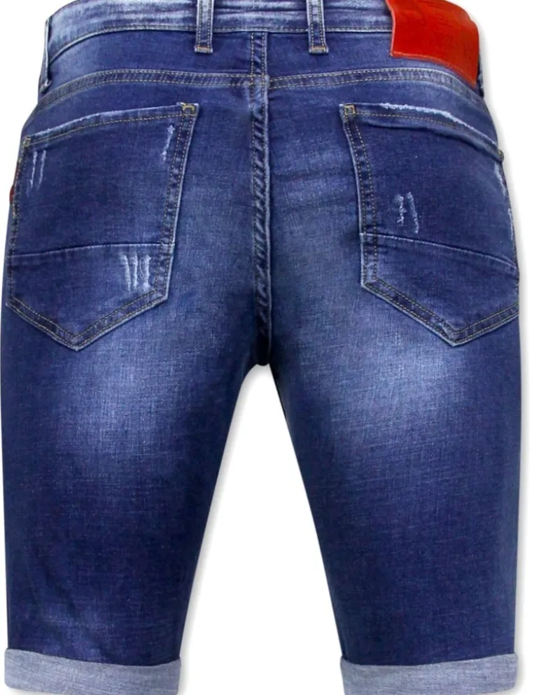 Heren Denim Short - Slim Fit - 1030 - Blauw