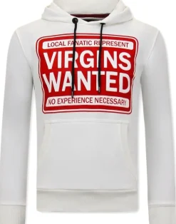Hoodie Heren - Virgins Wanted - Wit