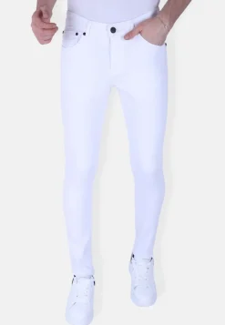Plain Heren Jeans - Slim Fit -1089- Wit