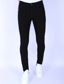 Plain Heren Jeans - Slim Fit -1091- Zwart