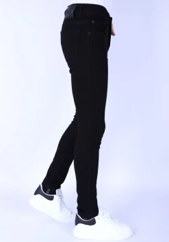 Plain Heren Jeans - Slim Fit -1091- Zwart
