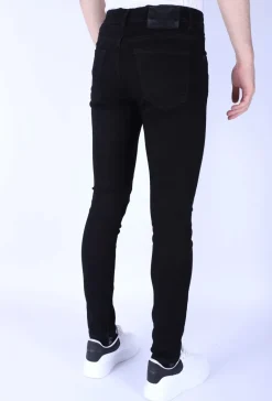 Plain Heren Jeans - Slim Fit -1091- Zwart