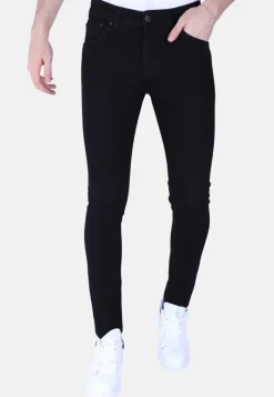 Plain Heren Jeans - Slim Fit -1091- Zwart