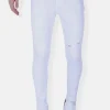 Ripped Heren Jeans - Slim Fit -1090- Wit