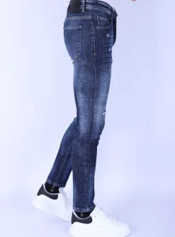 Ripped Jeans Heren - Slim Fit -1100- Blauw