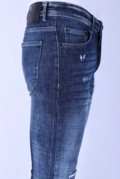 Ripped Jeans Heren - Slim Fit -1100- Blauw