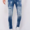 Ripped Stonewashed Jeans Heren - Slim Fit -1073- Blauw