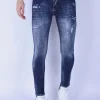 Stone Washed Jeans Heren - Slim Fit -1103- Blauw