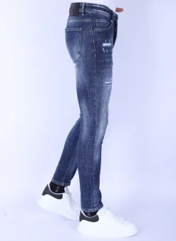 Stone Washed Jeans Heren - Slim Fit -1103- Blauw