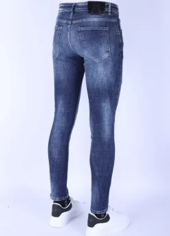 Stone Washed Jeans Heren - Slim Fit -1103- Blauw