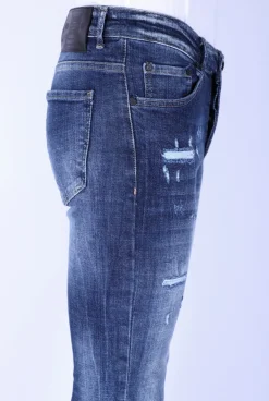 Stone Washed Jeans Heren - Slim Fit -1103- Blauw