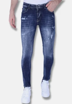 Stone Washed Jeans Heren - Slim Fit -1103- Blauw