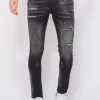 Stonewashed Mannen Jeans - Slim Fit -1085- Zwart