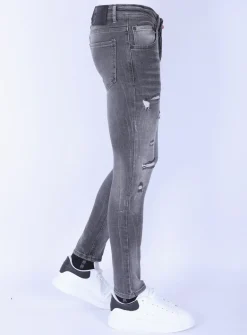 Stonewashed Mannen Jeans - Slim Fit -1093- Grijs