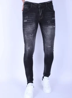 Stretch Denim Stonewash Heren - Slim Fit -1096- Grijs