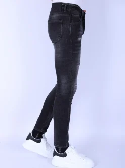Stretch Denim Stonewash Heren - Slim Fit -1096- Grijs