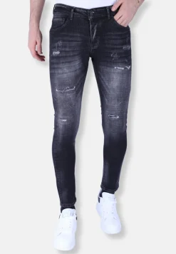 Stretch Denim Stonewash Heren - Slim Fit -1096- Grijs