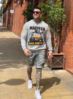 Sweater Heren - Cosa Nostra Mafioso - Grijs