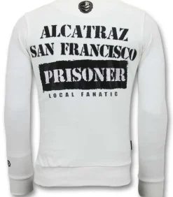 Sweater Heren - Alcatraz Prisoner - Wit