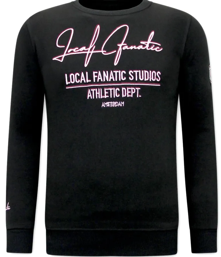 Sweater Heren - Athletic Dept. - Zwart / Roze