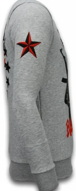 Sweater Heren - Bad Boys Pinscher - Grijs