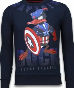 Sweater Heren - Captain Duck - Blauw