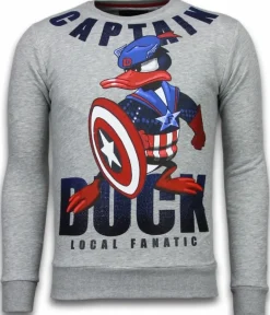 Sweater Heren - Captain Duck - Grijs