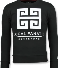 Sweater Heren - Greek Key Border - Zwart