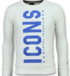 Sweater Heren - ICONS Vertical - Wit
