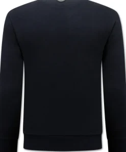 Sweater Heren - Just Beat It Print - Zwart