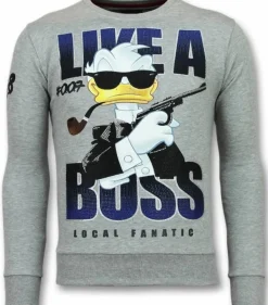 Sweater Heren - Like A Boss - Grijs