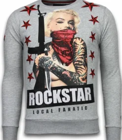 Sweater Heren - Marilyn Rockstar - Grijs