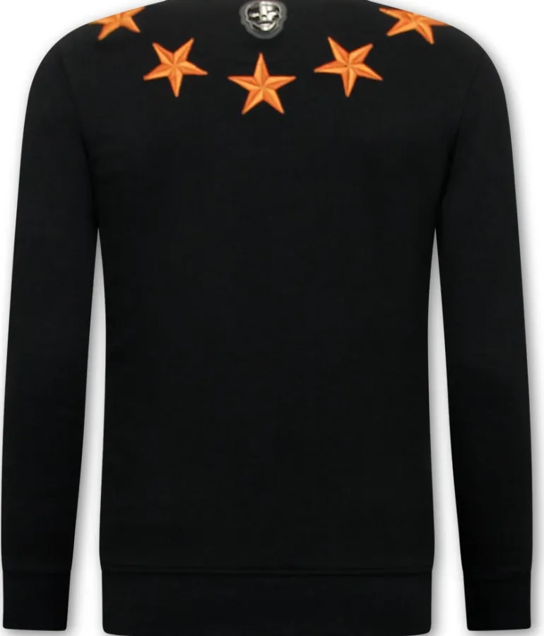 Sweater Heren - Royal Stars - Zwart / Oranje
