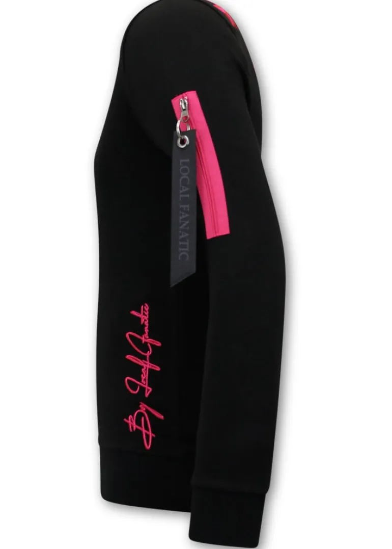 Sweater Heren - Royal Stars - Zwart / Roze