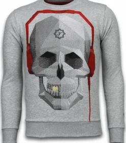 Sweater Heren - Skull Beat - Grijs