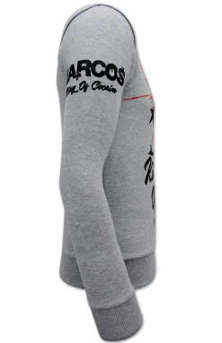 Sweater Heren - The King Of Cocaine Pablo Escobar - Grijs