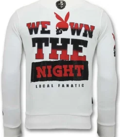 Sweater Heren - The Playtoy Mansion - Wit