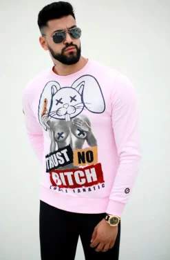 Sweater Heren - Trust No Bitch - Roze
