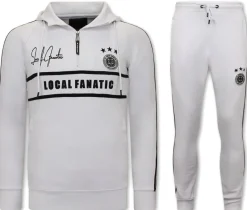 Trainingspak Heren - Double Striped - Wit / Zwart