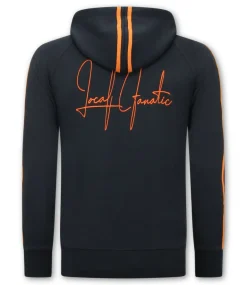 Trainingspak Heren - Double Striped - Blauw / Oranje