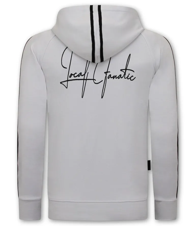 Trainingspak Heren - Double Striped - Wit / Zwart