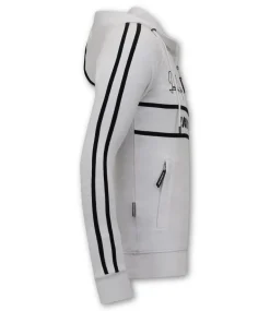 Trainingspak Heren - Double Striped - Wit / Zwart