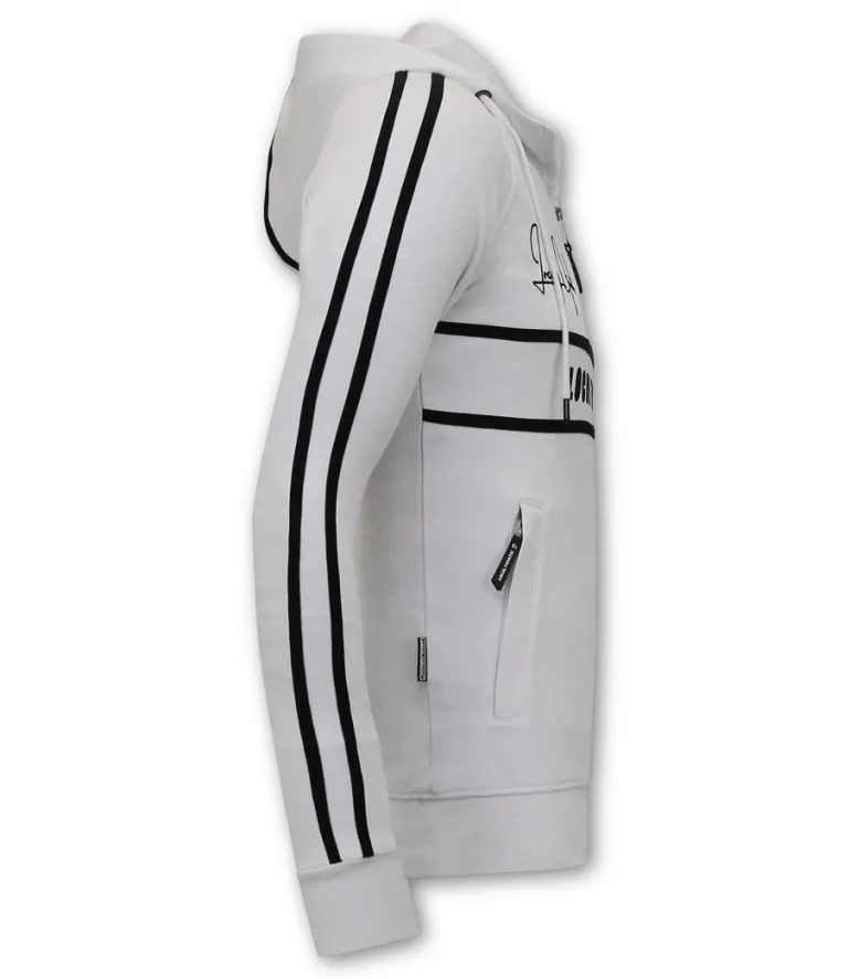 Trainingspak Heren - Double Striped - Wit / Zwart