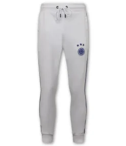 Trainingspak Heren - Double Striped - Wit / Blauw