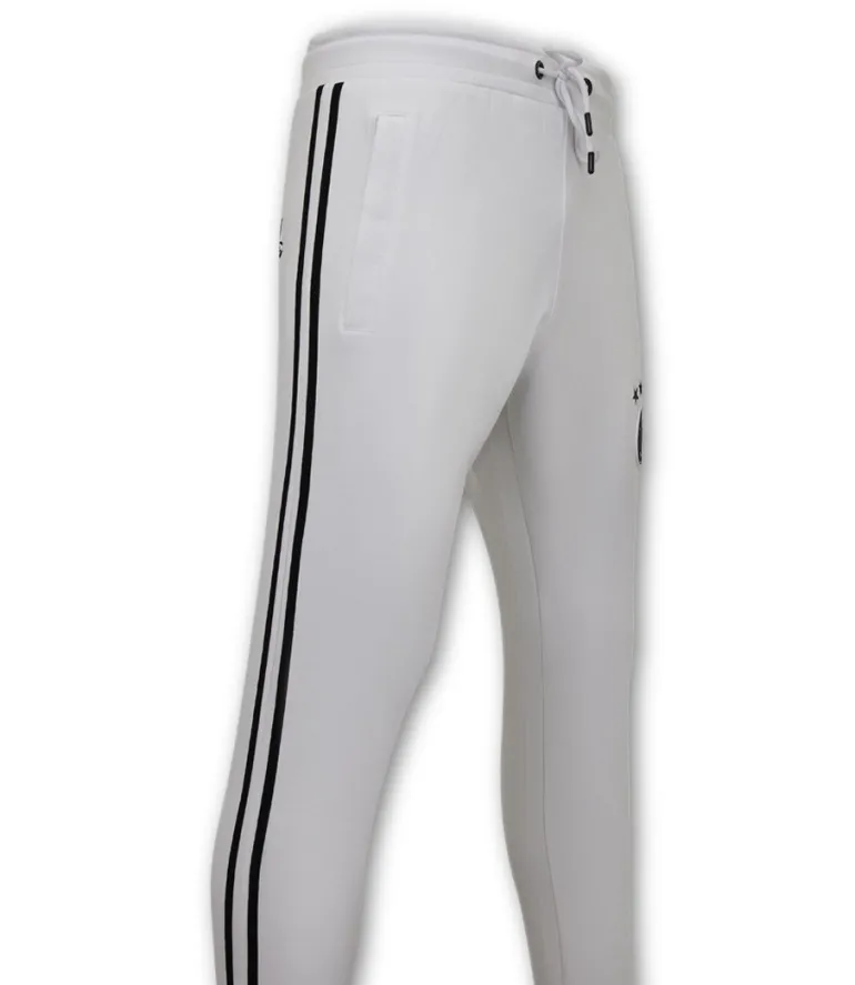 Trainingspak Heren - Double Striped - Wit / Zwart